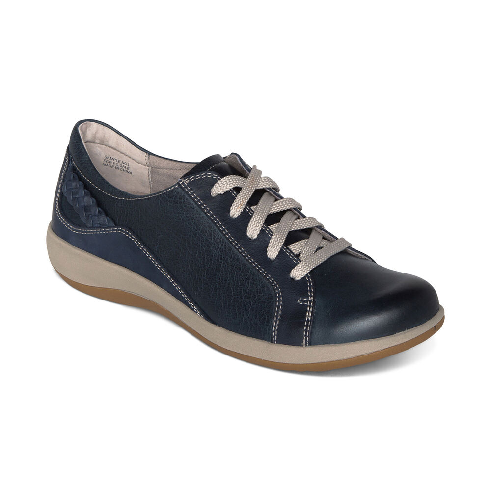 Aetrex Women's Dana Lace Up Oxford Dress Shoes - Navy | USA LXDM5YQ